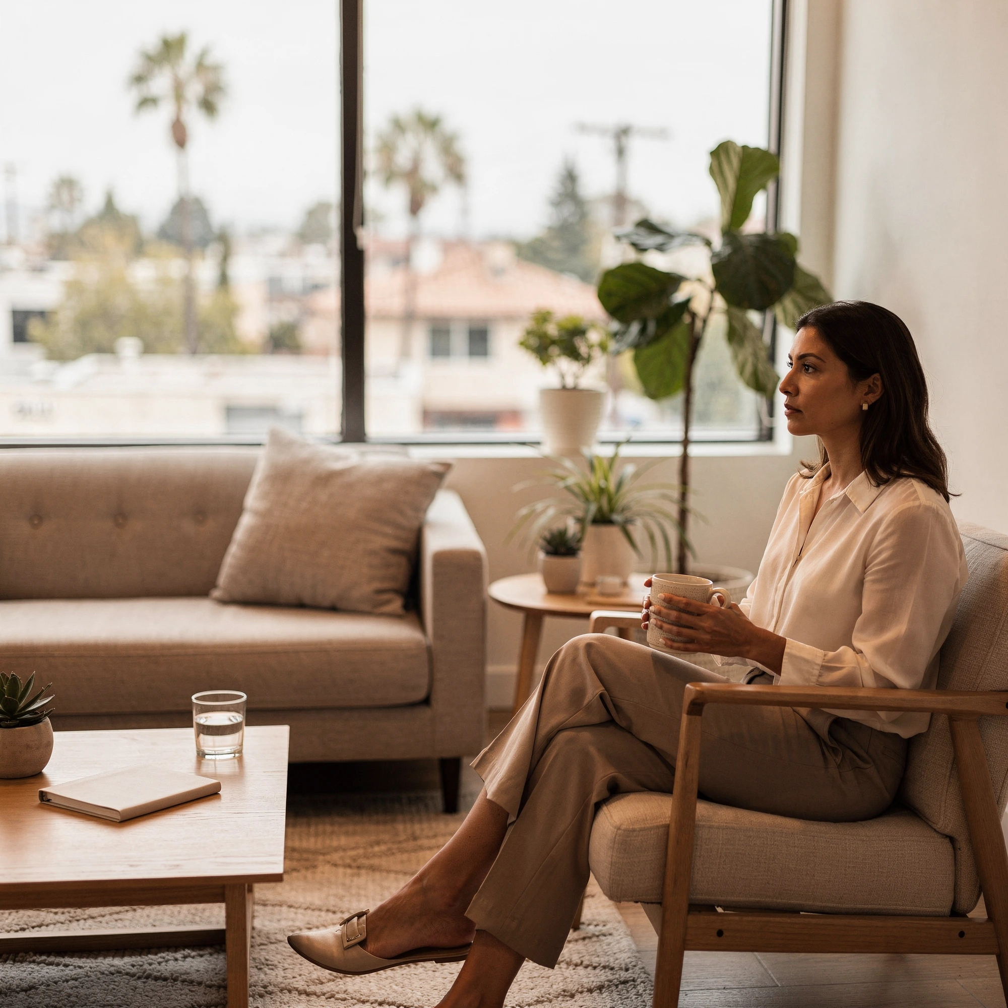 Psychiatrist in Van Nuys, CA – therapy session in a calm counseling office at Uriel Behavioral Wellness